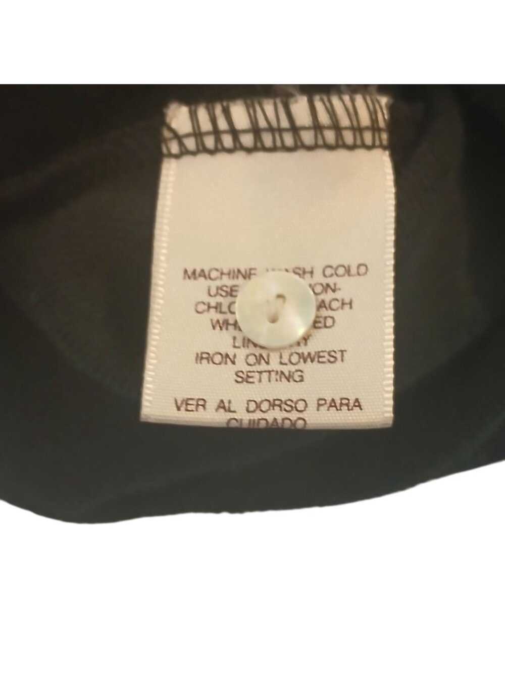 Worthington Size 1X Black Cardigan Cotton Blend Satin Trim V-Neck Button #D49 - Picture 5 of 8